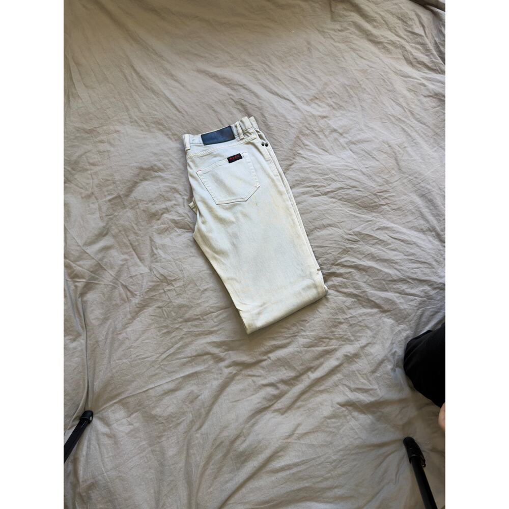 FOURSTAR Light Washe Denim Wide Straight Leg Jeans - Picture 2 of 9
